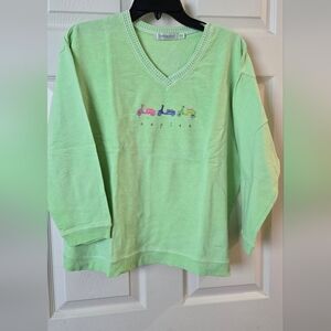Fresh Produce Light Green Terry Knit Top, Size XS